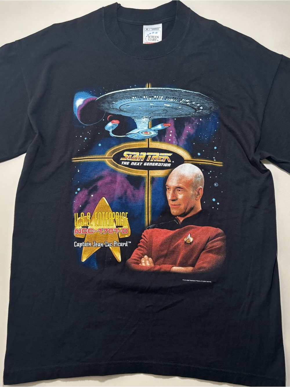 2000 Star trek licensed shirt perfect condition Captain Jean Luc Picard